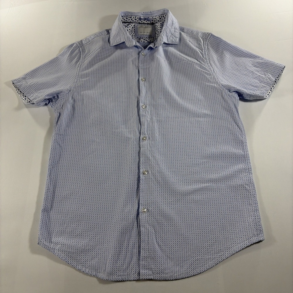 Denim & Flower Ricky Singh Shirt Mens Large Short Sleeve Button Down Polka Dot